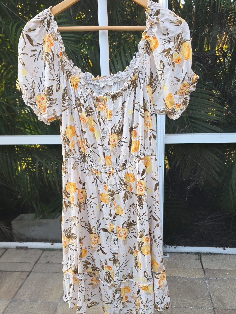 LOVESTITCH Lemon Print Market Midi Dress